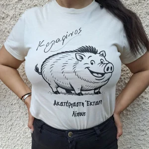 T-shirt Κολαρινος "Ακατέργαστη Έκταση Λιπους"
